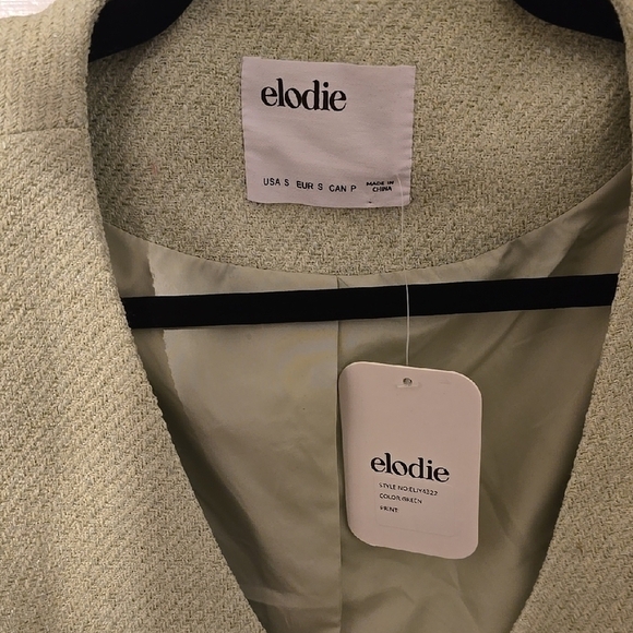ELODIE Light Green Cropped Blazer Jacket | NWT | Size S - Picture 2 of 7